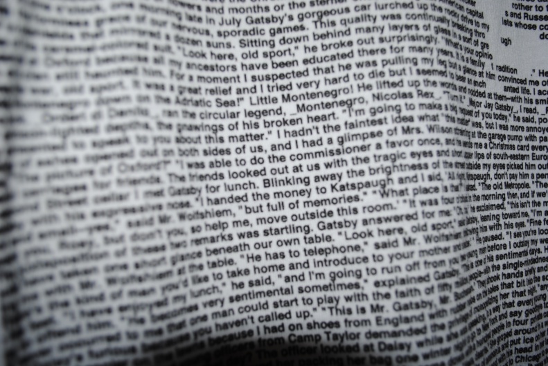 A close up view of the text